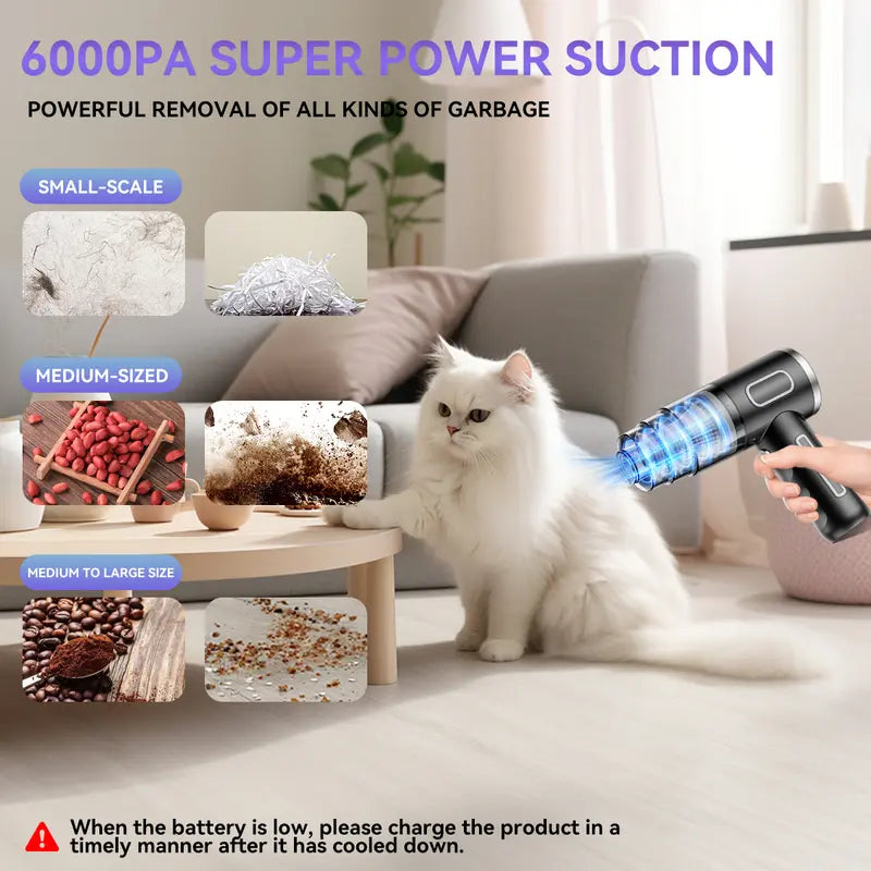 Final 3 Hours: 60%OFF🚀 High-Power 3-in-1 Handheld Vacuum – Car + Home + Pets